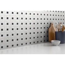 MARBLE - 0.5X1/12X12, BLACK BIANCO GIOIA, HONED